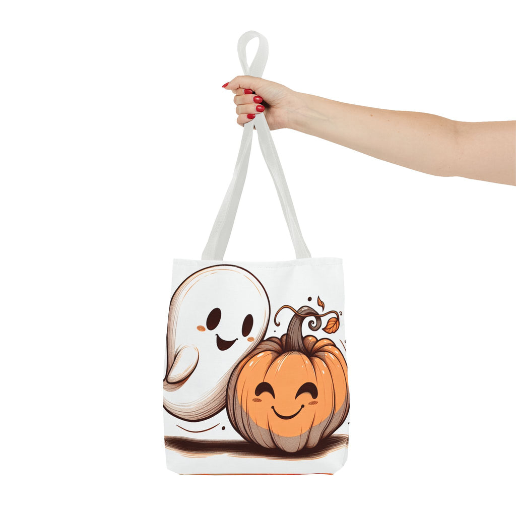 Ghost & Pumpkin Tote Bag - Fall Colors