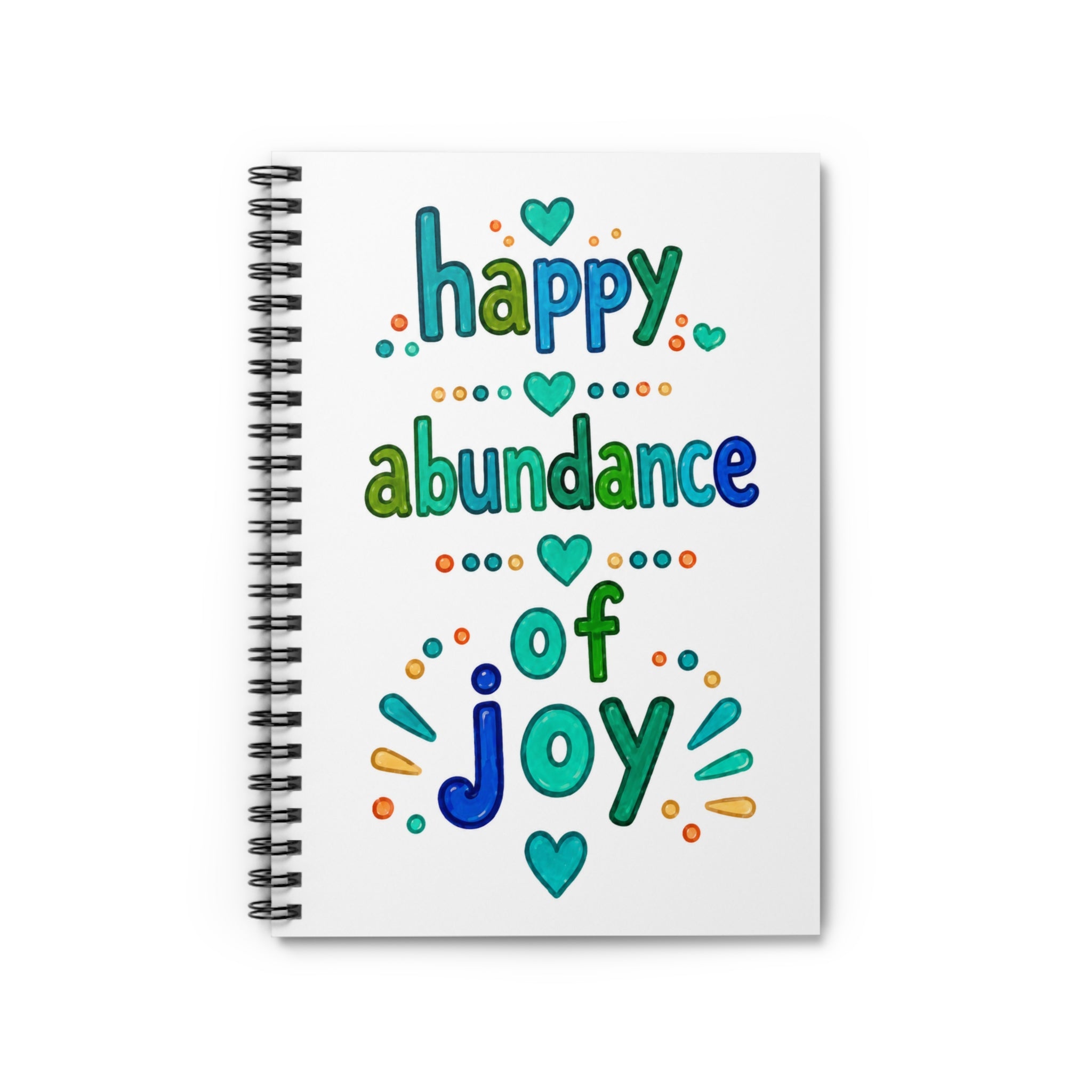 Happy Abundance of Joy™ Sea Glass Spiral Notebook | Inspirational Journal | Coastal Stationery Gift