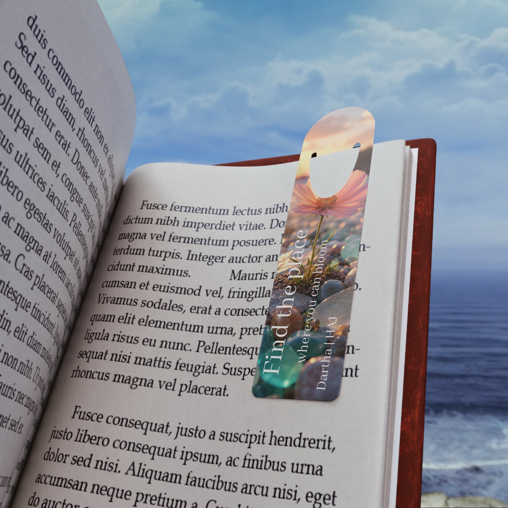 Find the Place Where You Belong | Floral Inspirational Metal Bookmark | Gift for Book Lovers