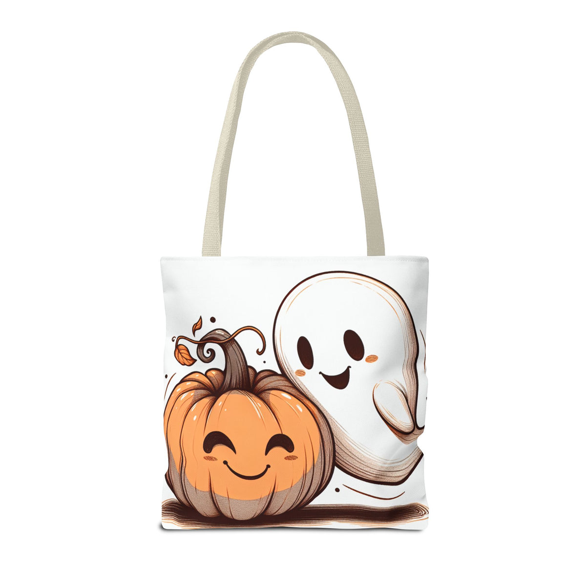 Ghost & Pumpkin Tote Bag - Fall Colors