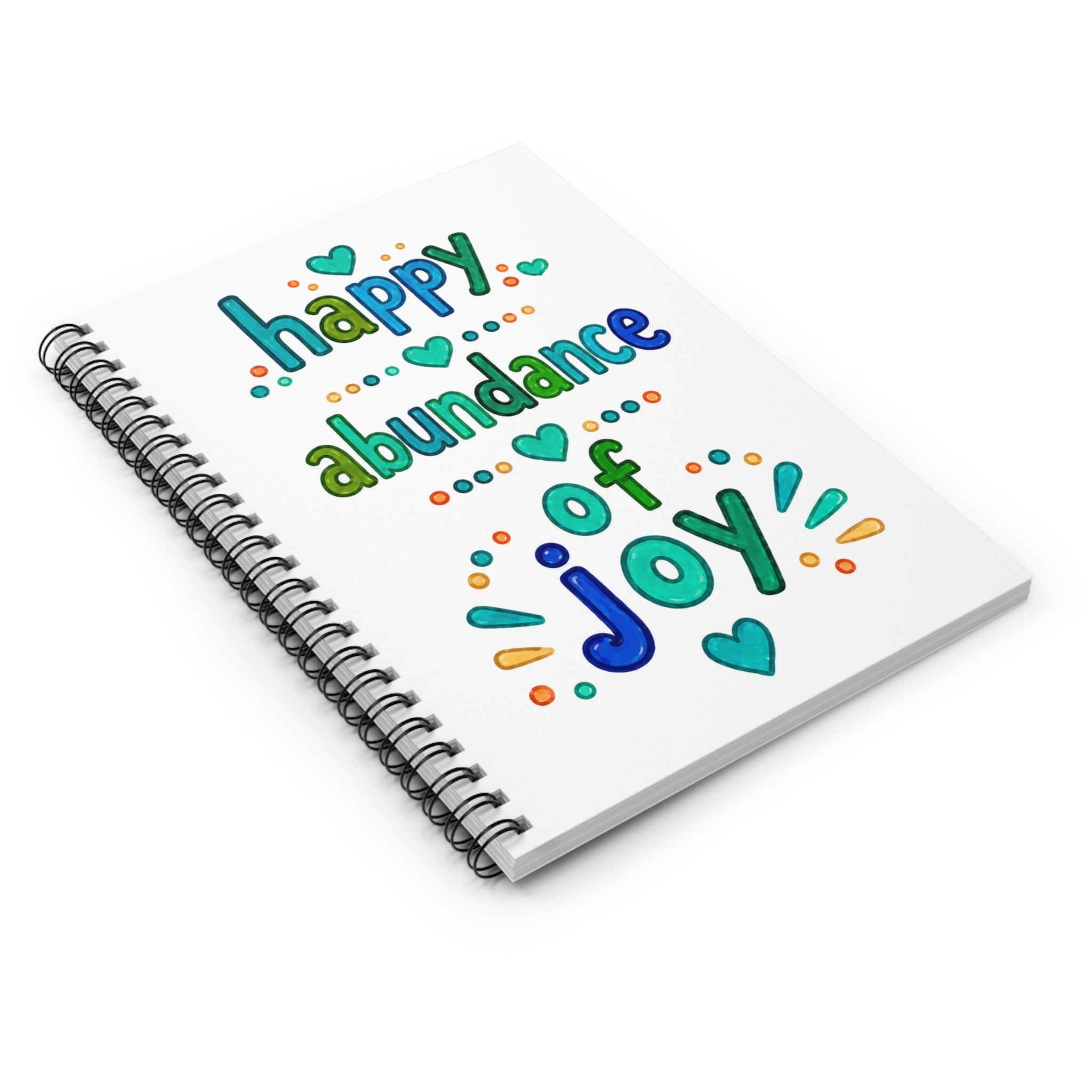 Happy Abundance of Joy™ Sea Glass Spiral Notebook | Inspirational Journal | Coastal Stationery Gift