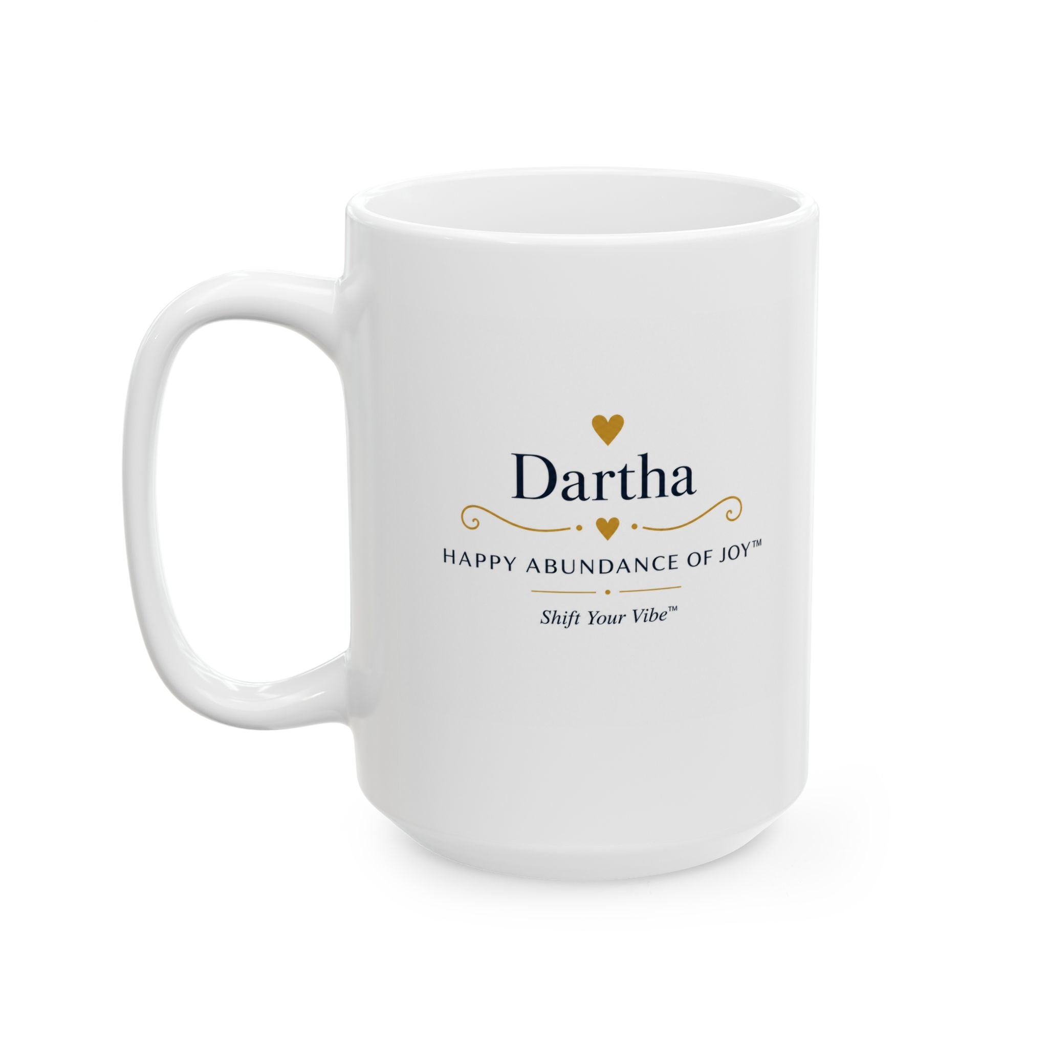 Happy Abundance of Joy™ Ceramic Mug | Inspirational Coffee Mug | Positive Gift for Women & Men | Minimalist Coffee Cup | Encouragement Gift | 11oz & 15oz