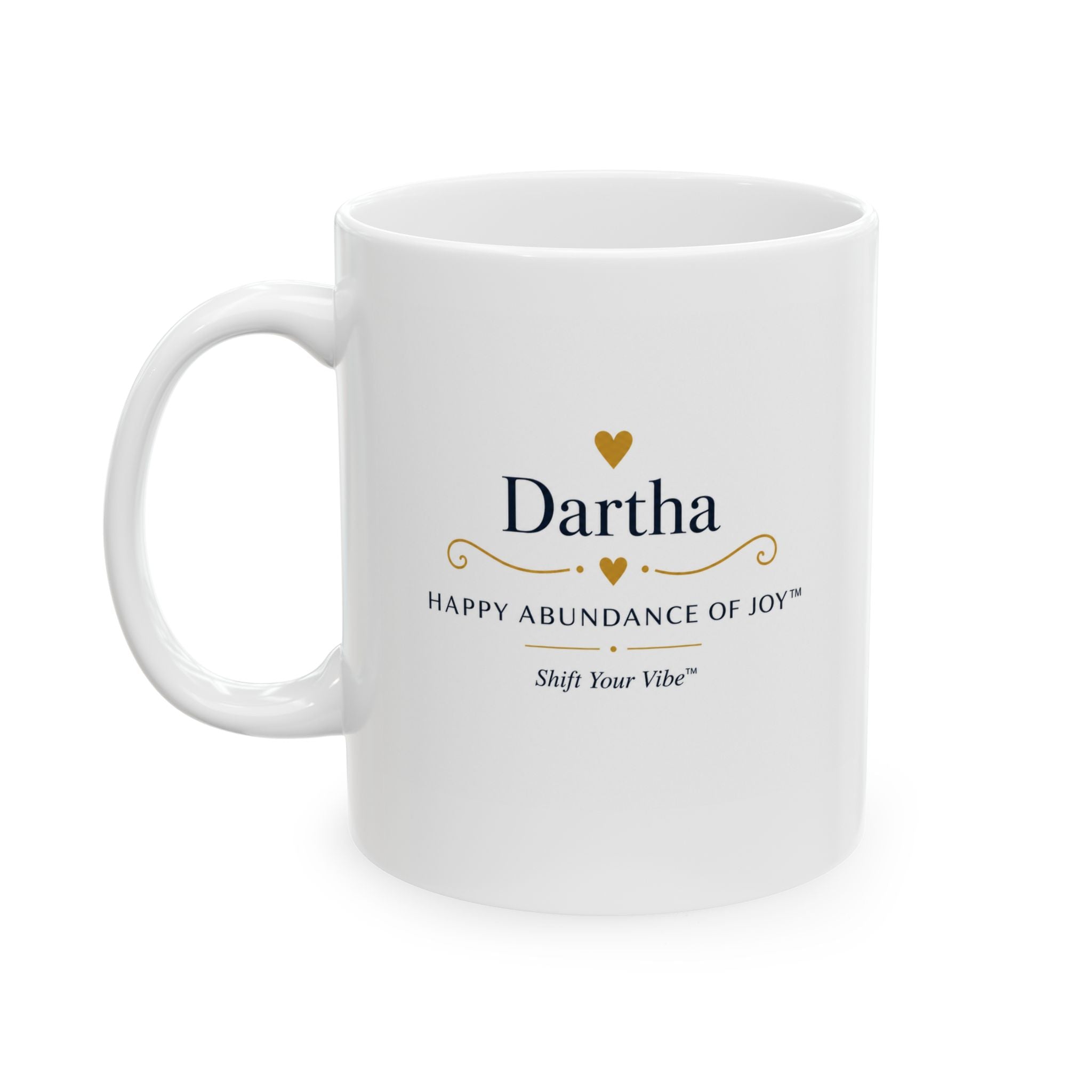 Happy Abundance of Joy™ Ceramic Mug | Inspirational Coffee Mug | Positive Gift for Women & Men | Minimalist Coffee Cup | Encouragement Gift | 11oz & 15oz