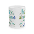 Happy Abundance of Joy™ Sea Glass Mug | Inspirational Coastal Coffee Cup | Gift for Her