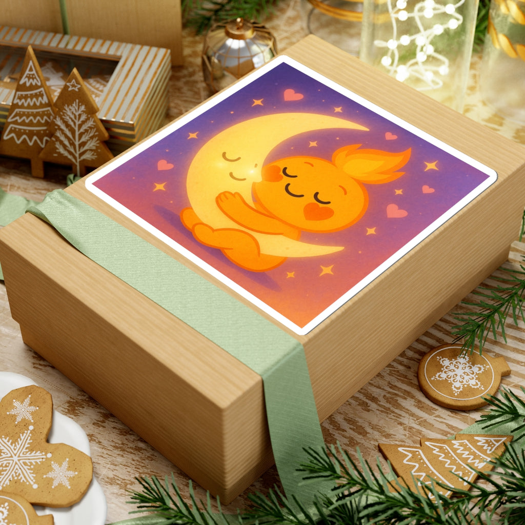 Spark Hugging the Moon Kiss-Cut Sticker