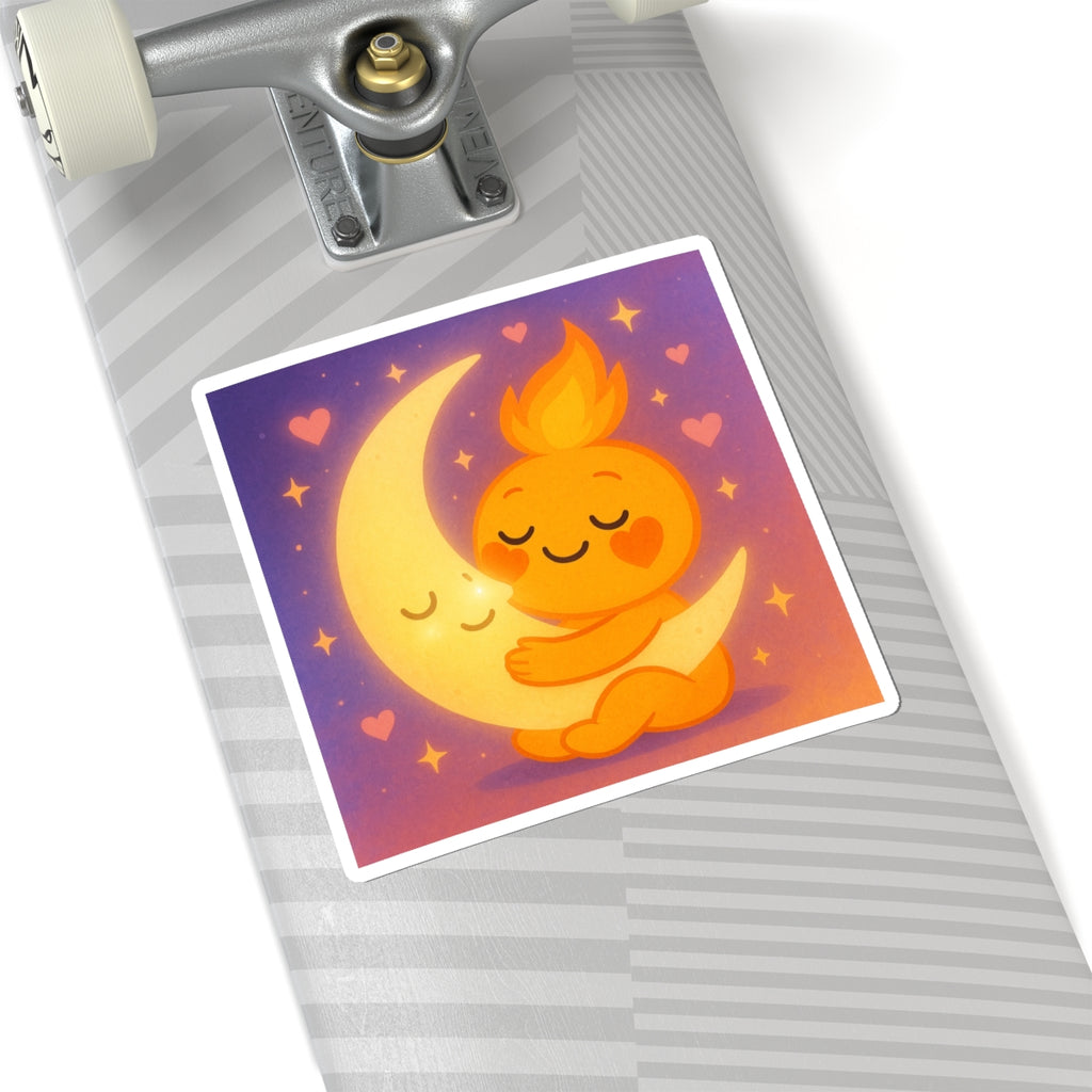 Spark Hugging the Moon Kiss-Cut Sticker